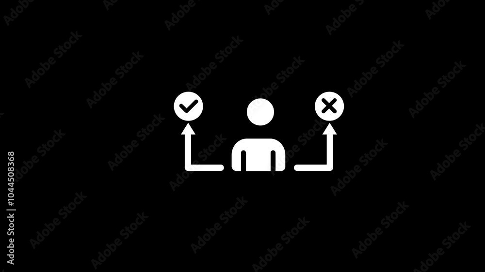 man thinking right or wrong icon concept animation man thinking right or wrong icon concept animation
