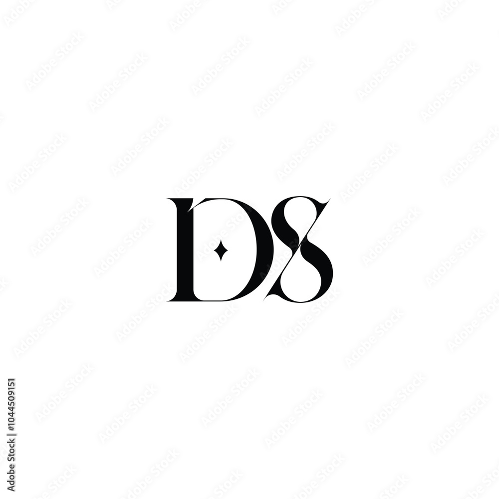 Obraz premium DS monogram logo design letter text name symbol monochrome logotype alphabet character simple logo