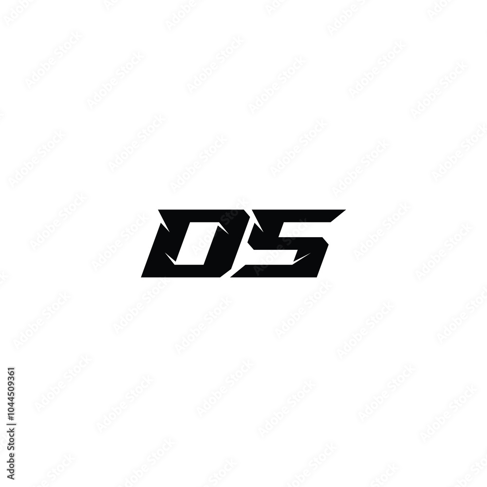 Fototapeta premium DS monogram logo design letter text name symbol monochrome logotype alphabet character simple logo