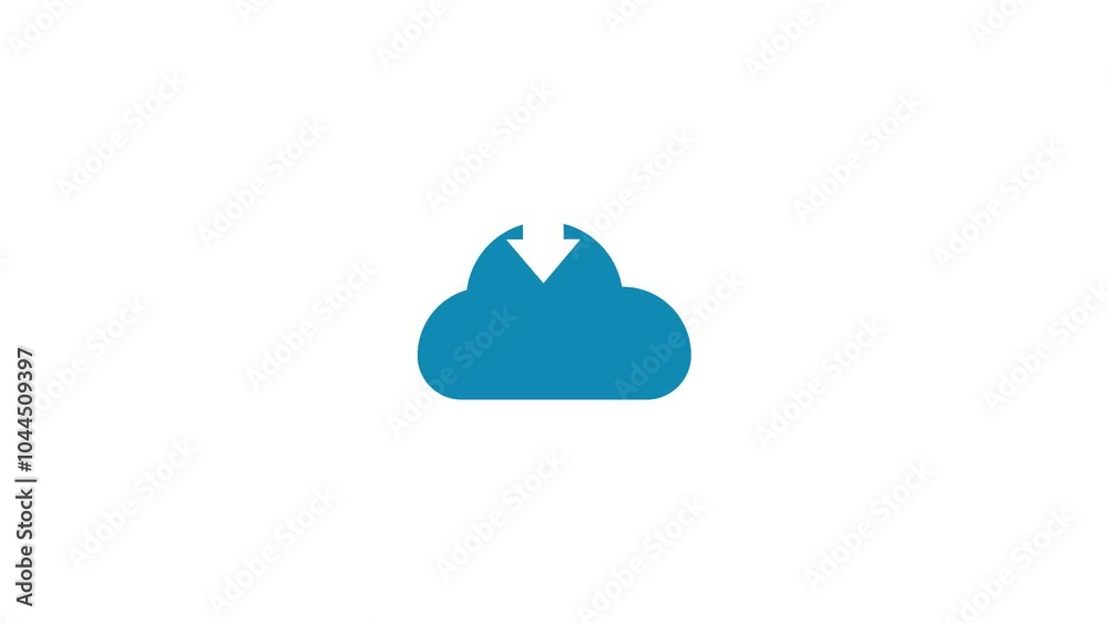 Cloud download icon concept animation ,flat icon Cloud download icon concept animation ,flat icon