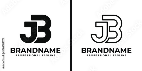 Letters JB or BJ Monogram Logo Set, for business with BJ or JB initials