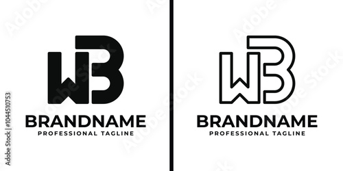 Letters WB or BW Monogram Logo Set, for business with BW or WB initials