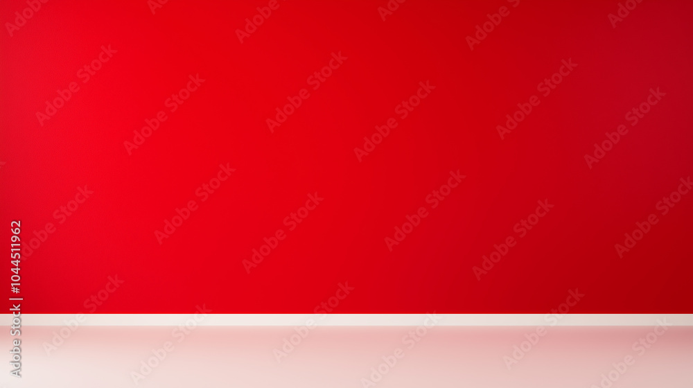 Bold Red Wall with White Baseboard Bold Red Wall with White Baseboard