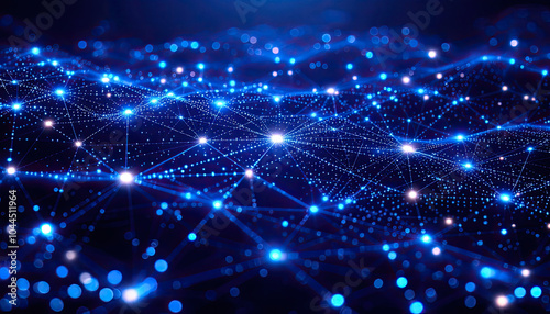 Obraz na płótnie Futuristic Digital Network Grid Illustration Representing Artificial Intelligence Infrastructure, Data Connectivity, and Real-Time Data Flow in a Seamless AI Environment w salonie