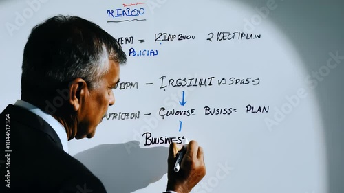 Woman presenting in front of whiteboard during a corporate meeting. video