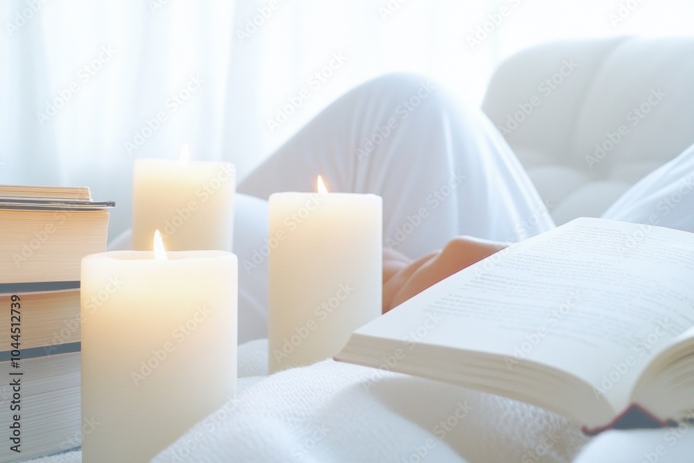 Cozy Candlelit Reading Nook A Relaxing Home Sanctuary with Soft Ambient Lighting Cozy Candlelit Reading Nook A Relaxing Home Sanctuary with Soft Ambient Lighting