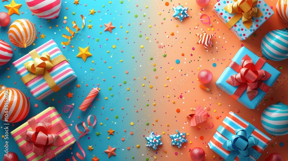 Obraz premium Colorful Gift Boxes for Birthday Celebration