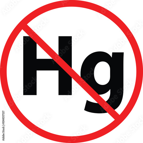 Mercury free icon. No Mercury sign. No Hg symbol. flat style.