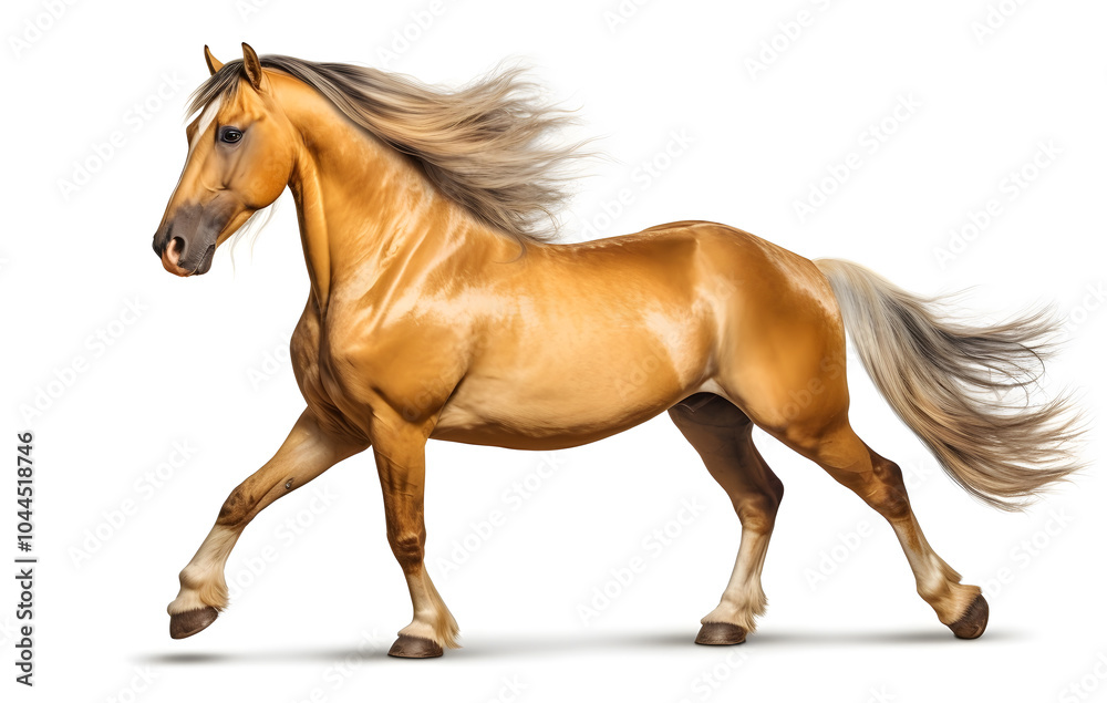 Obraz premium Beautiful horse, brown color, white background