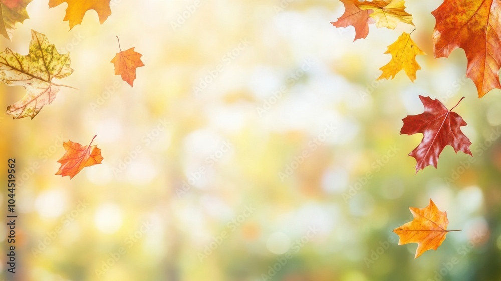 Vibrant Autumn Foliage with Swirling Leaves and Serene Mood