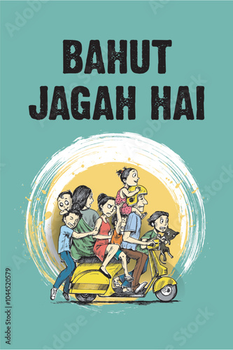 Bahut Jagah Hai indian family vector picture photo