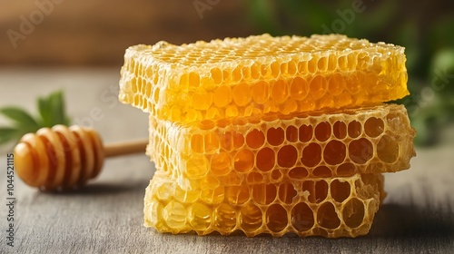 Dripping Honeycomb Displaying the Sweet Golden Patterns of Nature s Masterful Design