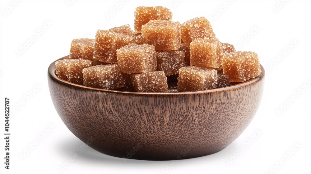 brown sugar on bowl isolated on white background brown sugar on bowl isolated on white background