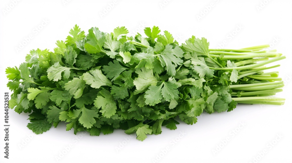 Bunch of fresh green organic cilantro isolated on white Bunch of fresh green organic cilantro isolated on white
