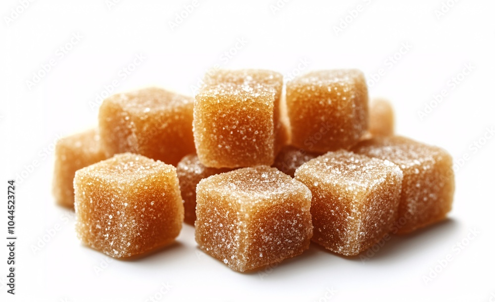 cube brown sugar isolated on white background cube brown sugar isolated on white background
