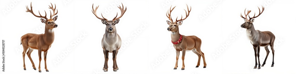 Obraz premium Deer, white isolated background