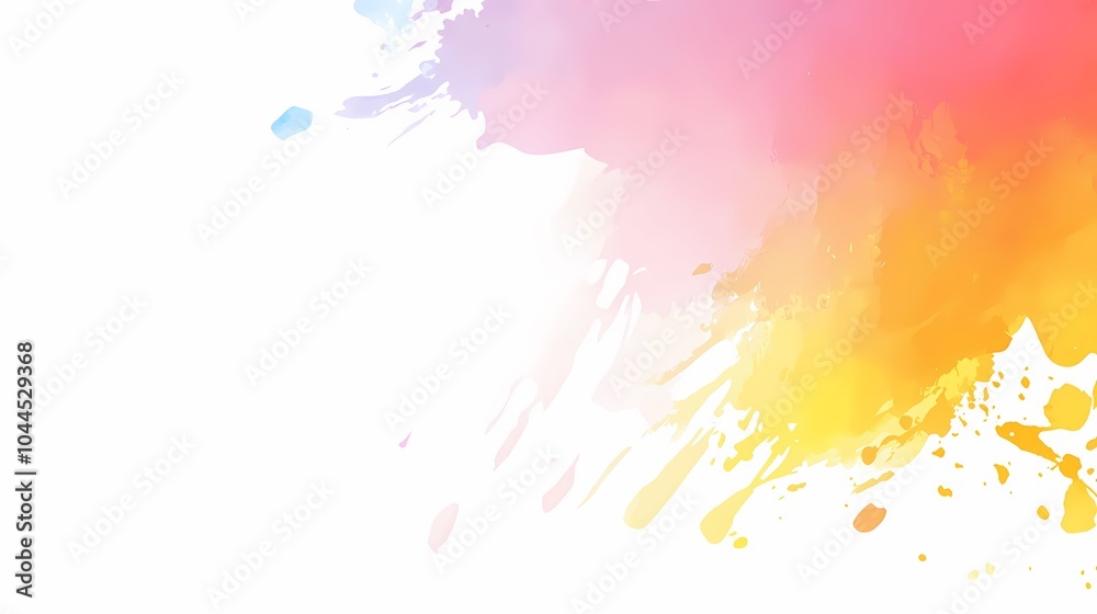 Obraz premium Abstract colorful watercolor splatter on white background.