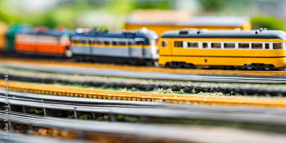 A train with yellow and black stripes is on a track A train with yellow and black stripes is on a track