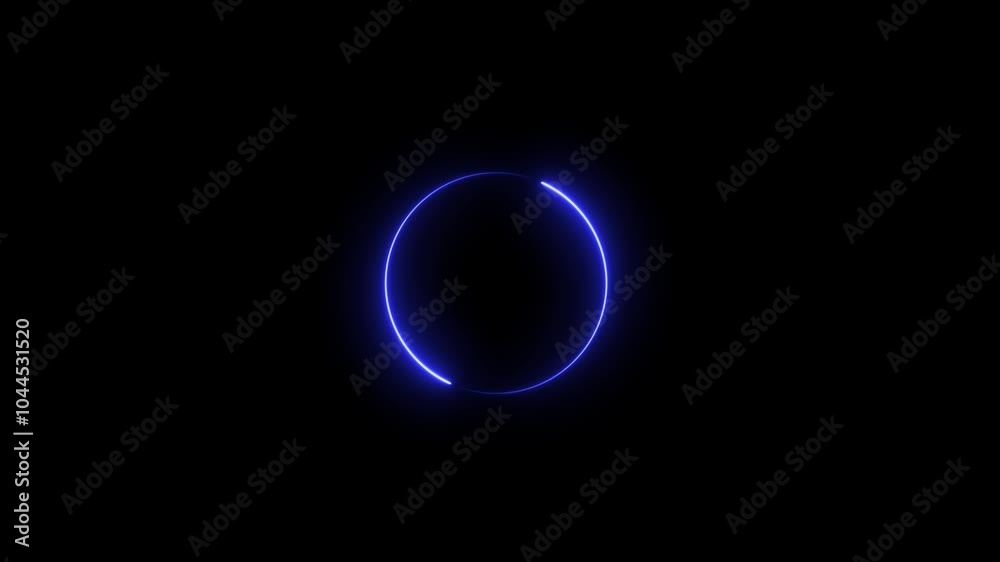 Abstract background blue red spectrum fluorescent light with neon circle LED animation 3D rendering Abstract background blue red spectrum fluorescent light with neon circle LED animation 3D rendering
