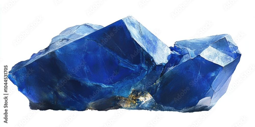 Obraz premium Blue Rock on White Background