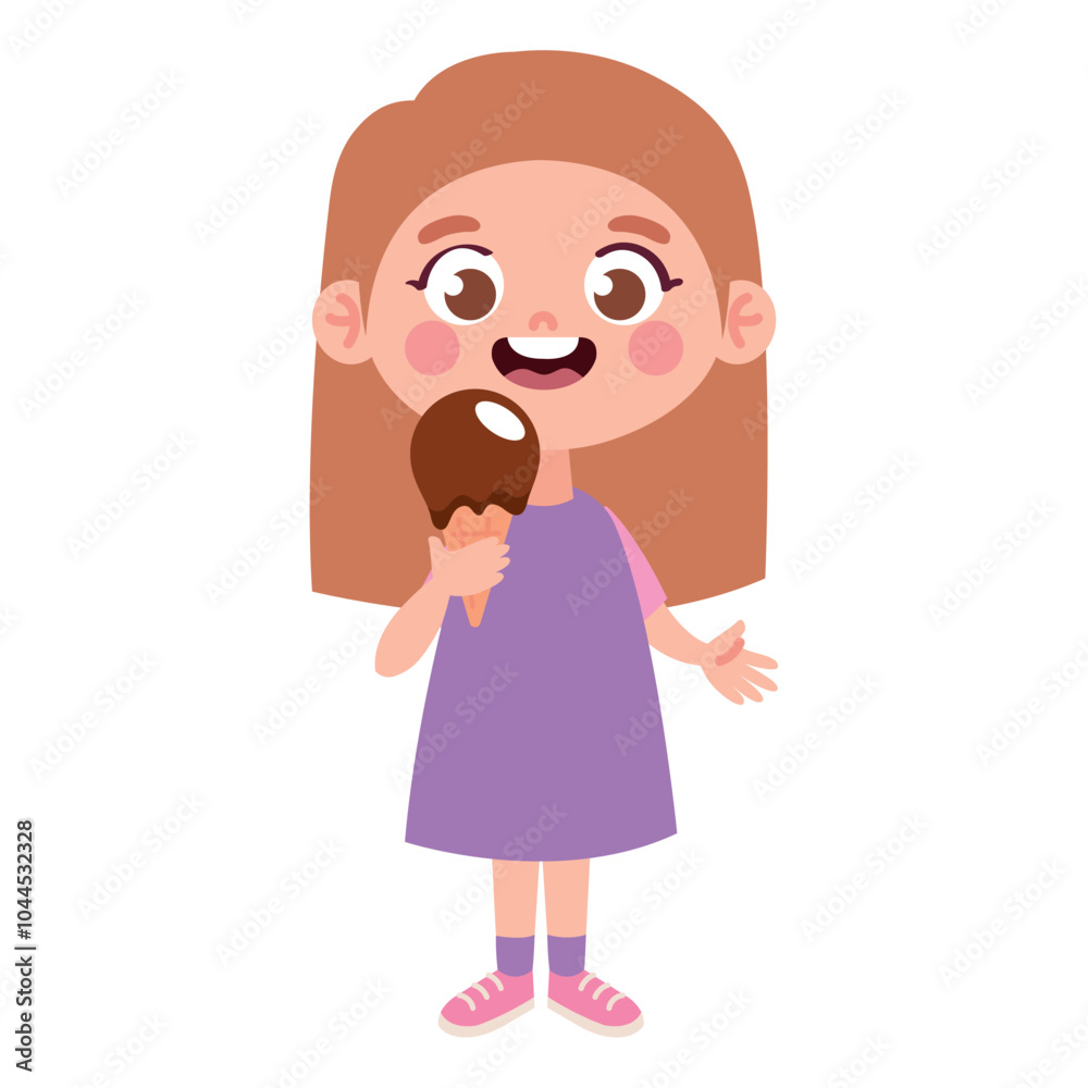 cute girl eating ice cream