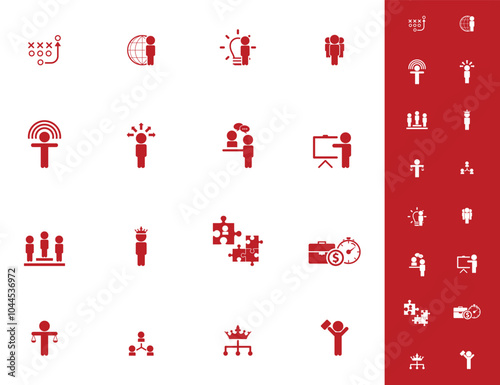 Universal business management and human resources icon set. Universal icons for web and mobile. Vector.