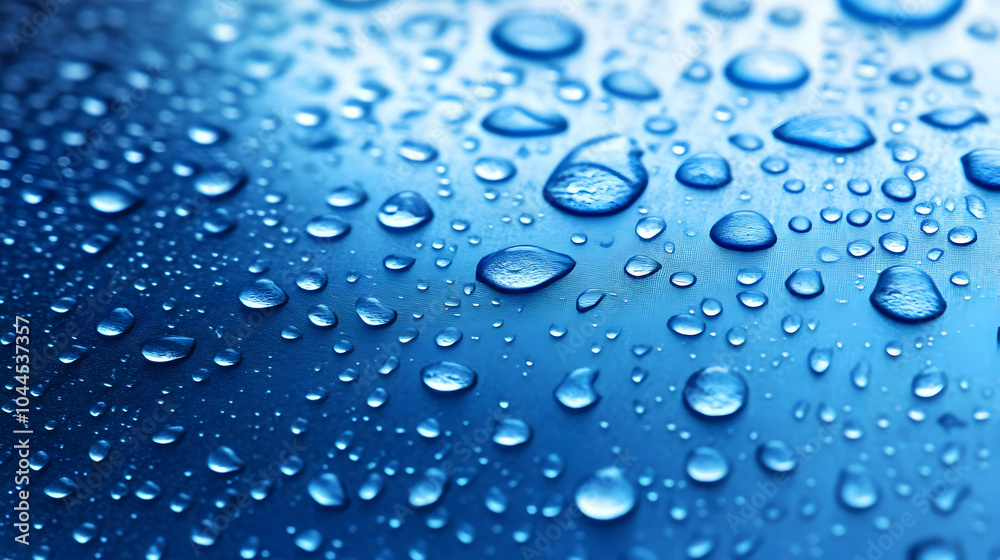 Macro Photography of Blue Water Droplets on Surface