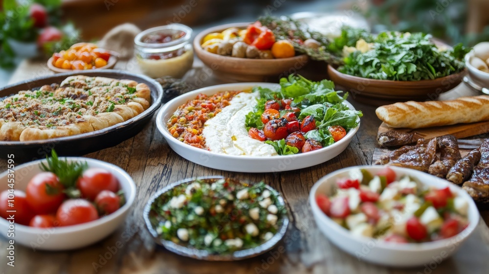 Fresh Delicacies on Rustic Wooden Table Fresh Delicacies on Rustic Wooden Table