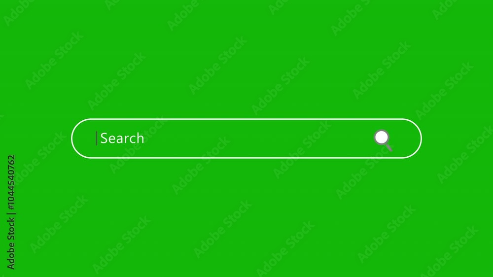Search Bar With Magnifying Glass Animation Green Screen for Website SEO and Internet Optimization. 4K Resolution