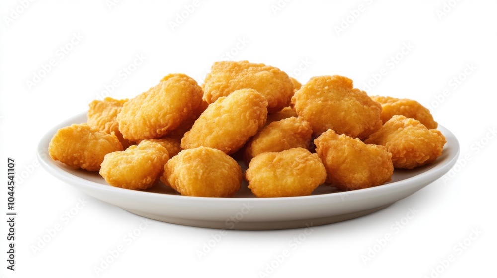 Crispy Chicken Nuggets on a Plate - Delicious Fast Food Snack Crispy Chicken Nuggets on a Plate - Delicious Fast Food Snack