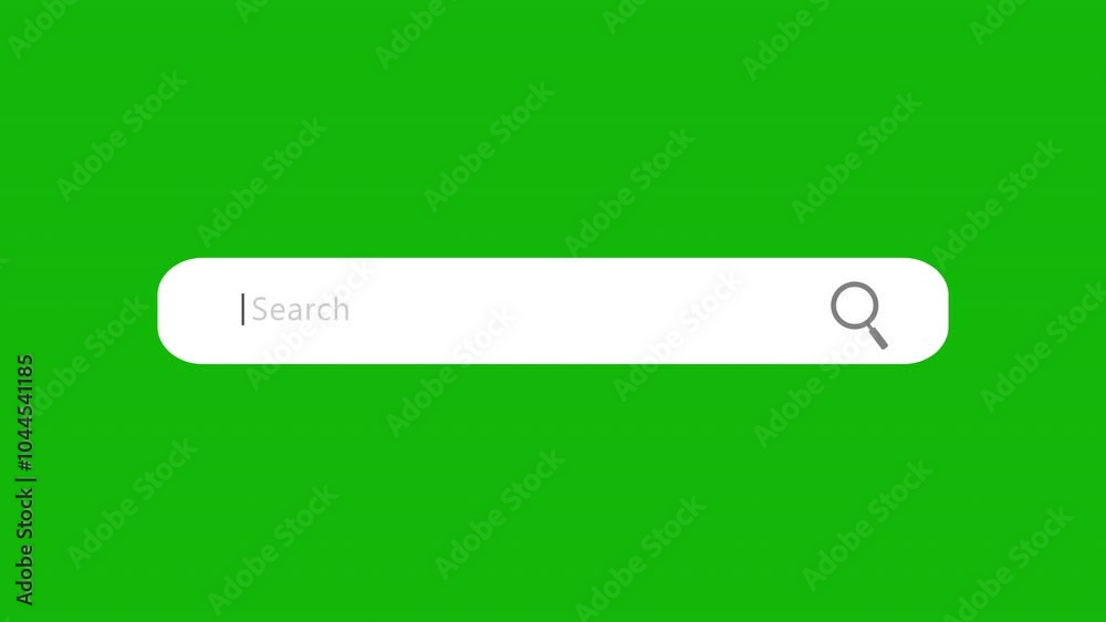 Search Bar With Magnifying Glass Animation Green Screen for Website SEO and Internet Optimization. 4K Resolution