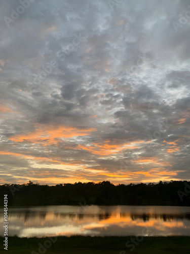 sunset over the lake