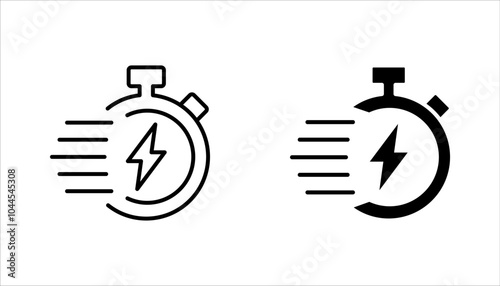 Fast charging linear icon. Quick charge technology, vector illustration on white background