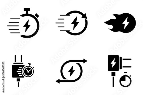 Fast charging linear icon. Quick charge technology, vector illustration on white background