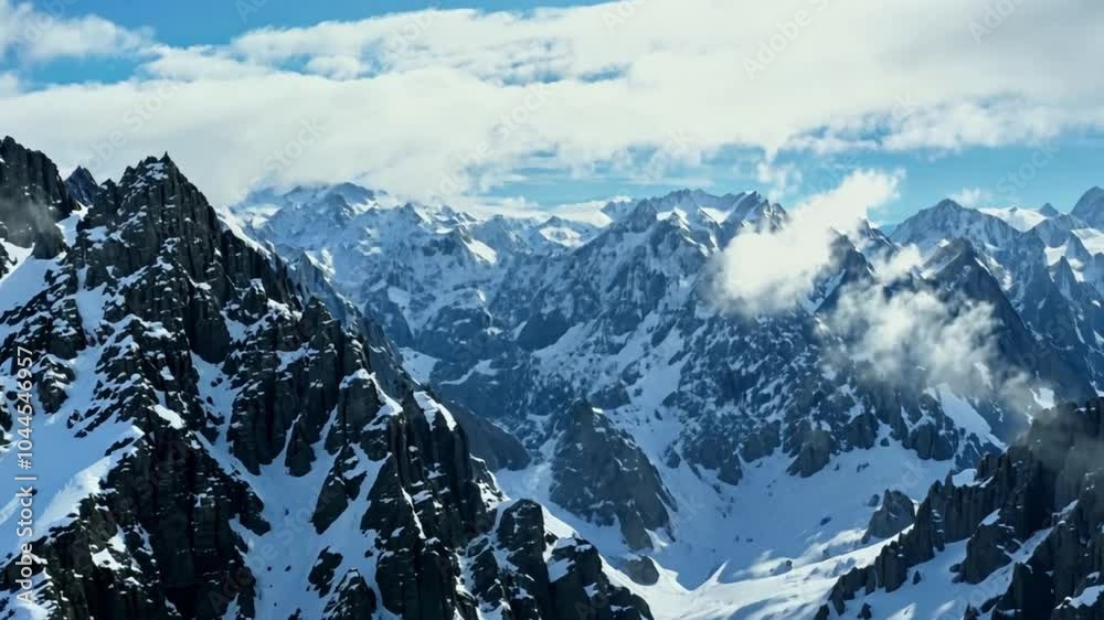 snow covered mountains in winter. generative ai snow covered mountains in winter. generative ai