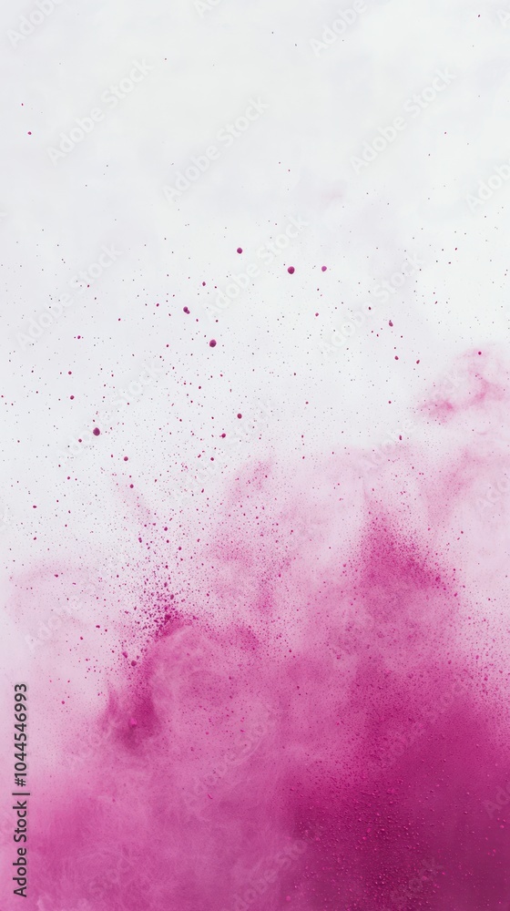 Obraz premium Abstract pink powder explosion on a white background, evoking creativity and artistic expression.