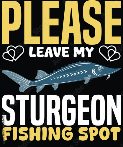 Sturgeon T-shirt Design Vector Illustration photo