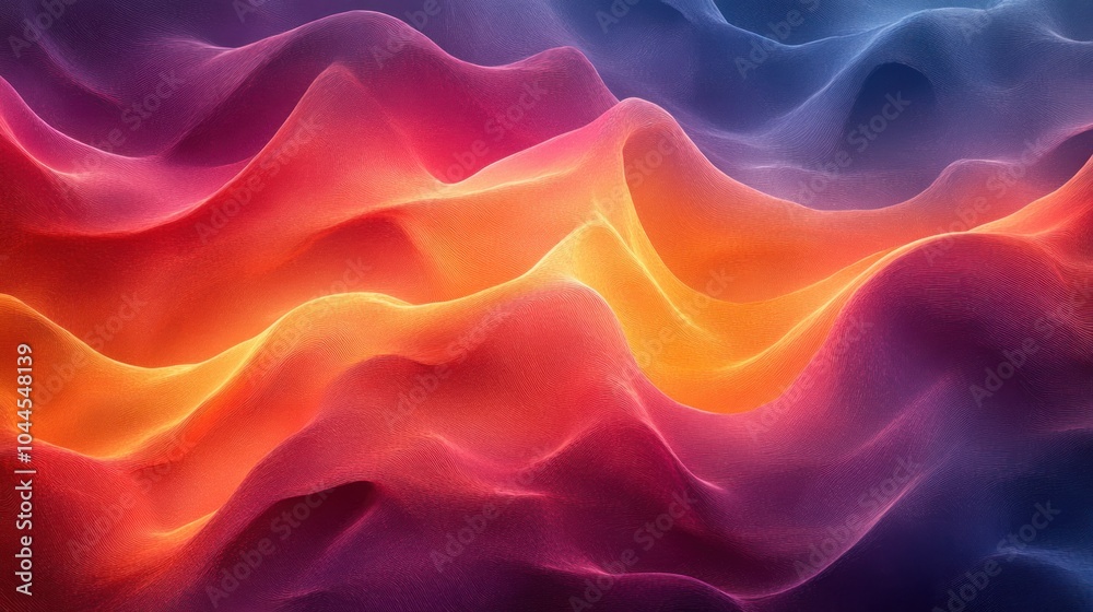 Obraz premium Abstract colorful wavy background with vibrant shades of red, orange, yellow, and blue.