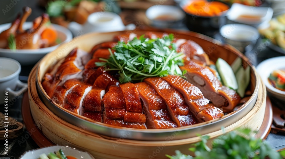 Roasted Duck Chinese Food Dish Steamed Dinner Table Roasted Duck Chinese Food Dish Steamed Dinner Table
