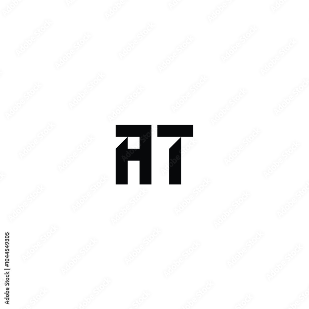 Obraz premium AT monogram logo design letter text name symbol monochrome logotype alphabet character simple logo