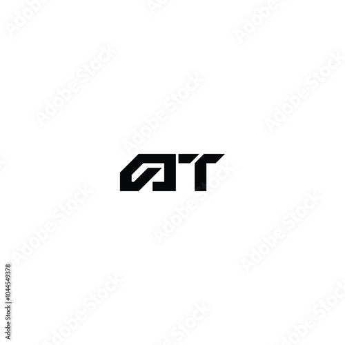 AT monogram logo design letter text name symbol monochrome logotype alphabet character simple logo