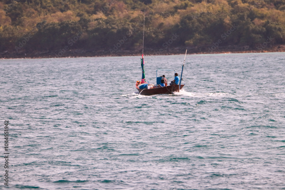 Obraz premium 어로작업중인...태국 낚시배, 어선의 스타일...