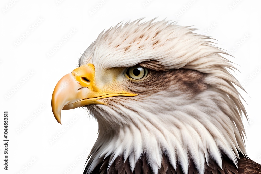 Obraz premium Bald eagle on white background, Ai Generated