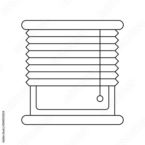window blind line icon with white background vector stock illustration
