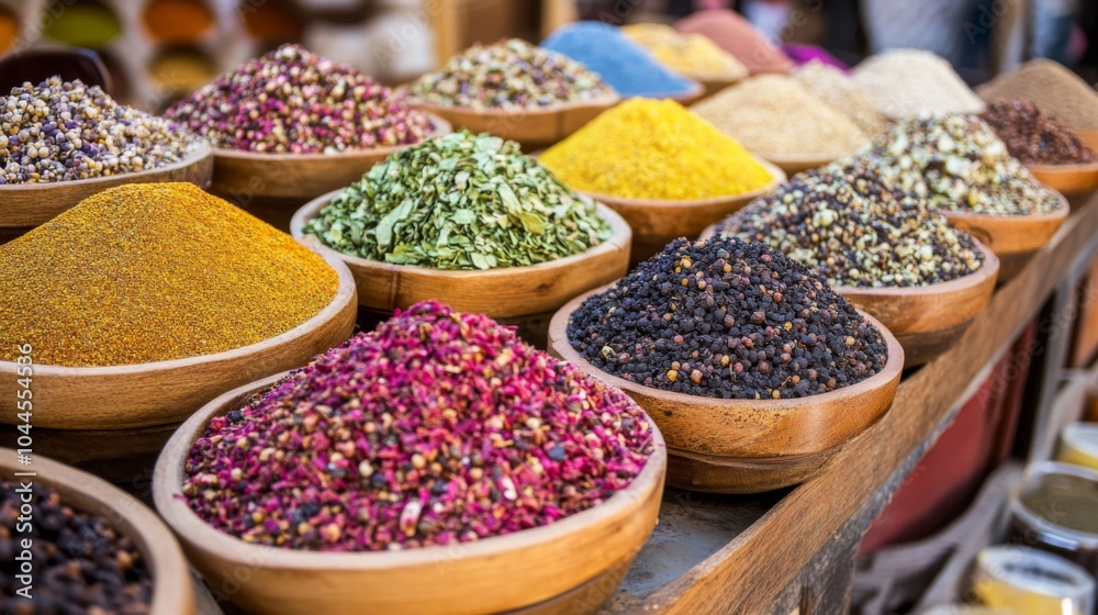 Vibrant Middle Eastern Spices in Rustic Arrangement Vibrant Middle Eastern Spices in Rustic Arrangement