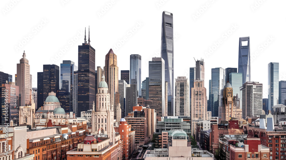Obraz premium Skyline Panorama on the transparent background