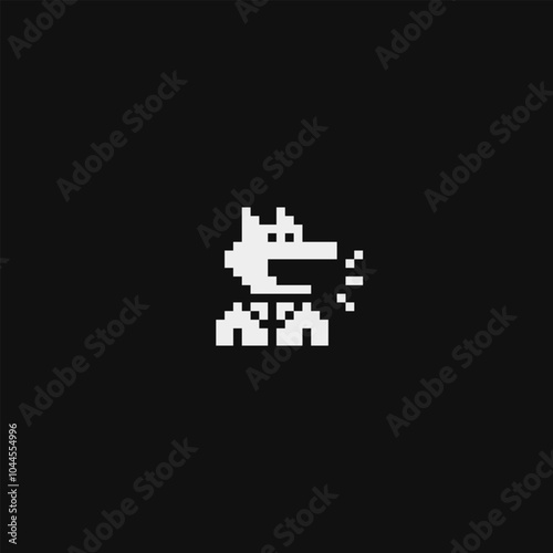 Pixel art fox speak, animal character 1-bit,  80-s, avatar, anthropomorphic face, cartoon vector icon, game user, web profile persons, people, social net portrait. 