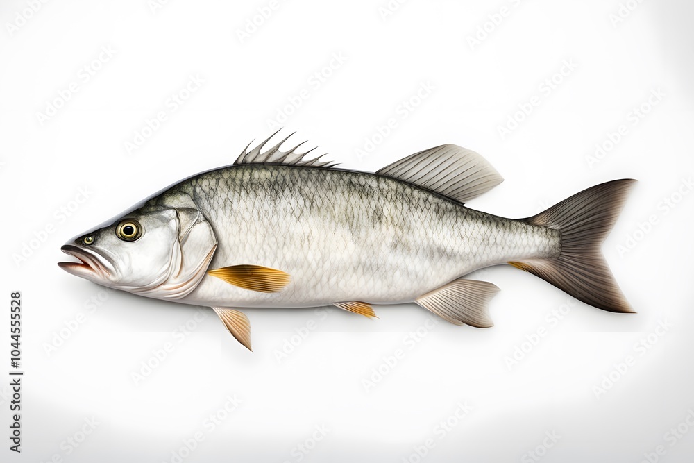 Barramundi fish on white background, Ai Generated Barramundi fish on white background, Ai Generated
