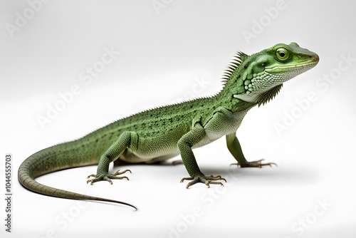 Basilisk lizard on white background, Ai Generated