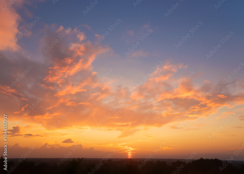 sunset in the sky. landscape. sunset in orange, pink skies. sun glowing and beaming. sunset in the sky. landscape. sunset in orange, pink skies. sun glowing and beaming.